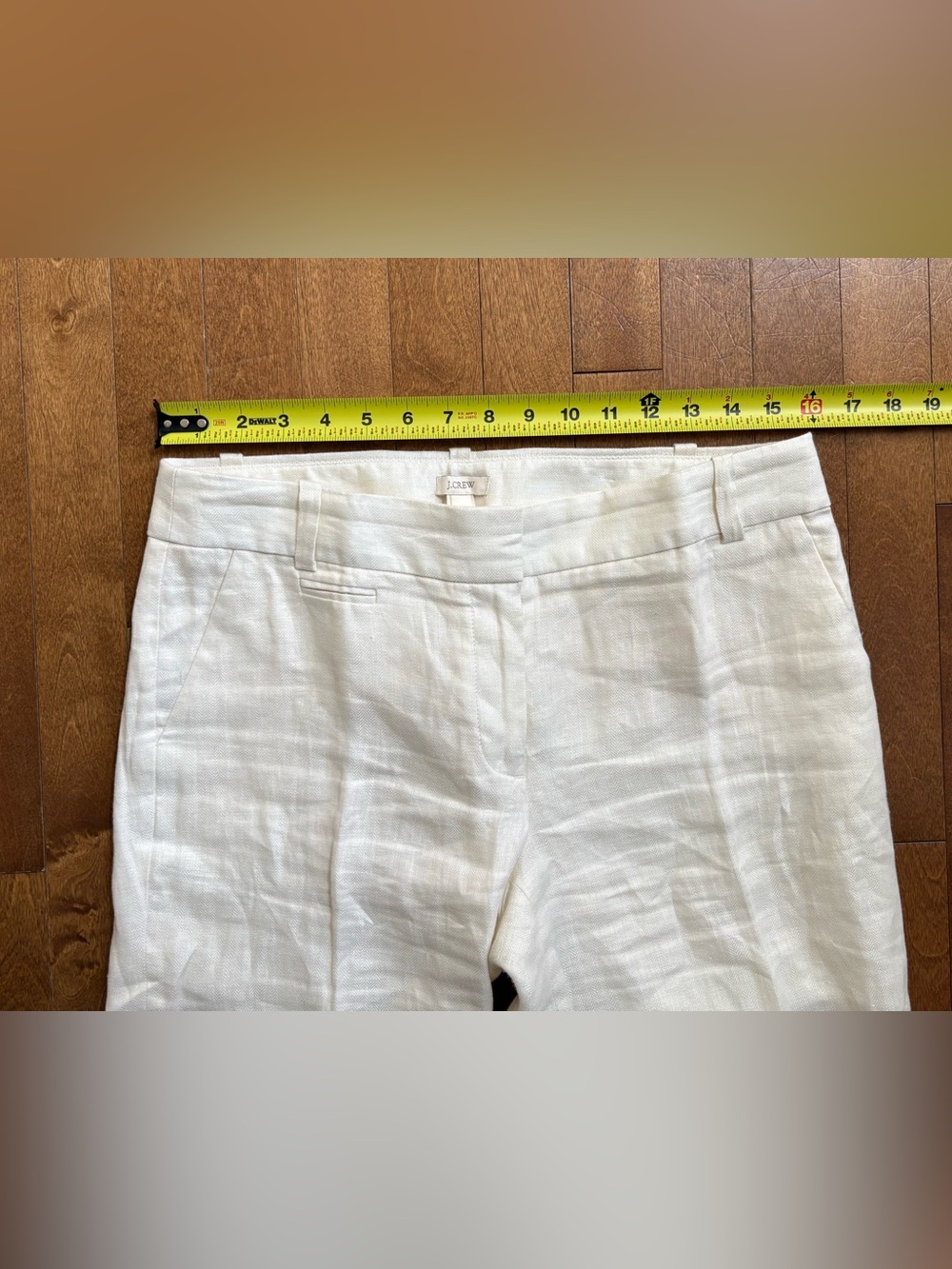 J.Crew 100% Linen Lined Wide Leg Wide Waistband Trousers Off-White / Ivory – 6 - Picture 4 of 7